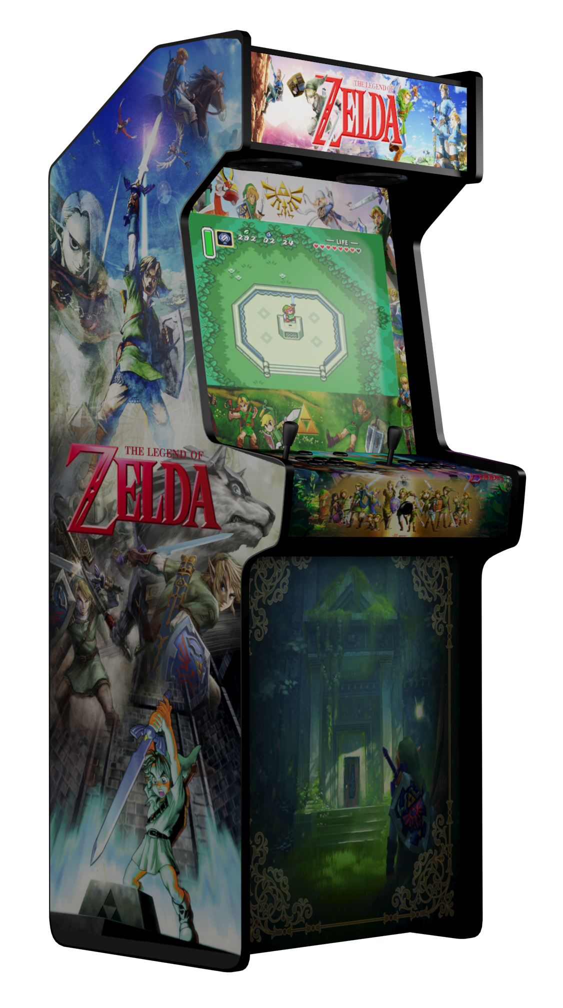 Máquina Arcade TITÁN personalizada con diseño de Zelda